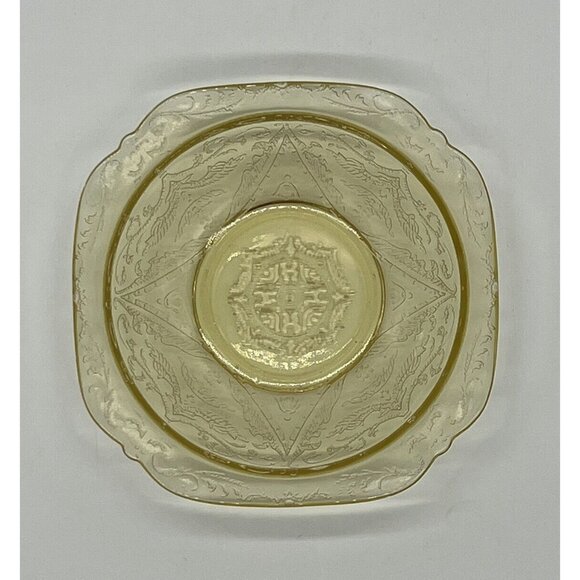 Vintage Amber Federal Glass Madrid 5" Square Fruit/Dessert Bowl - Picture 4 of 5